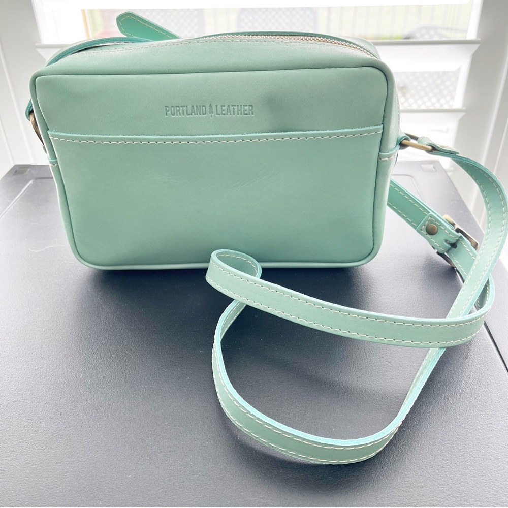 Portland Leather Goods mint green toaster crossbody bag